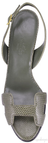 Night 90 Lizard Slingback Heels