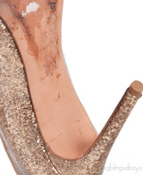 ALEXANDER MCQUEEN Gold Glitter Heart Pumps