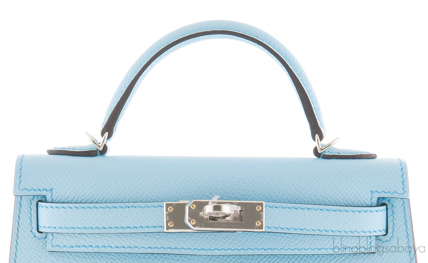 Kelly 20 Bleu Zephyr Epsom Sellier PHW