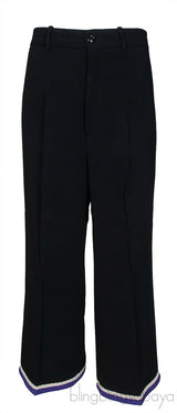 Purple Trim Wide Leg Trouser