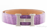 H Belt Amethyst Crocodile