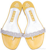 Yellow Crystal Slip-on Flat