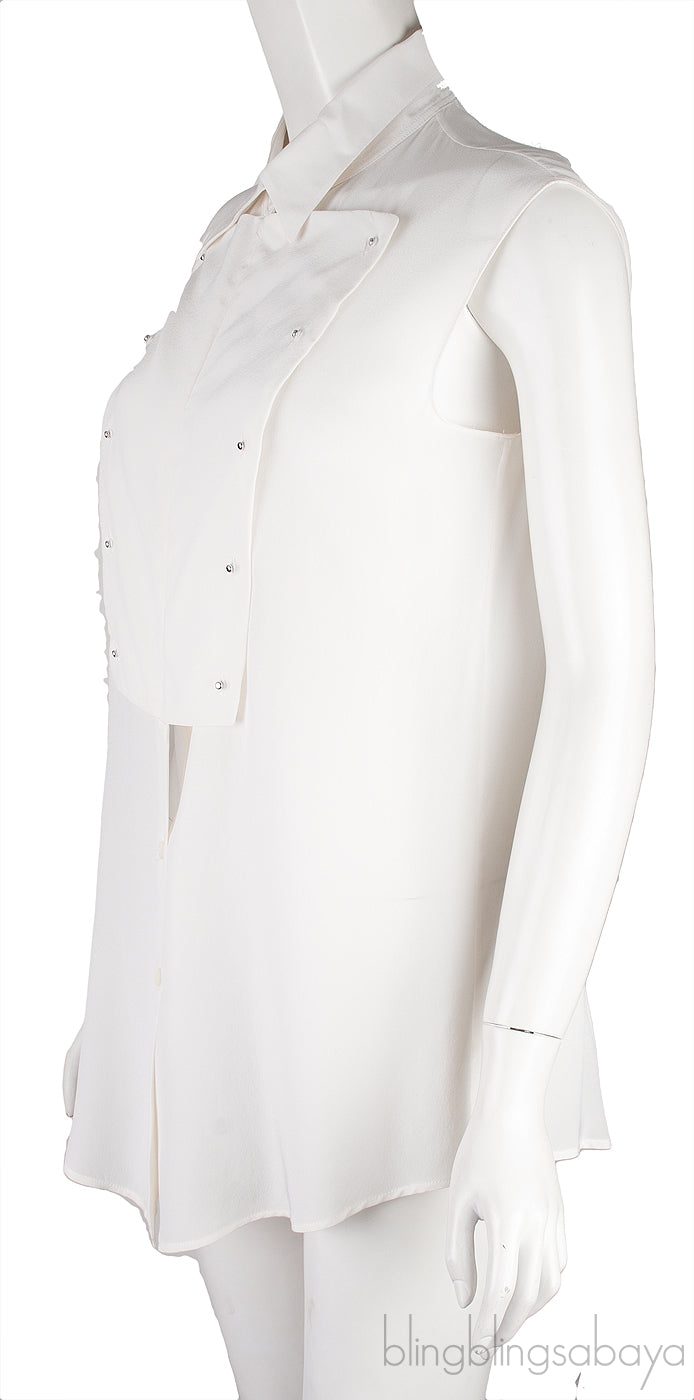 Off-White Sleeveless Blouse