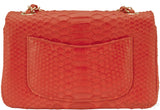 Classic Coral Python Mini Flap Bag
