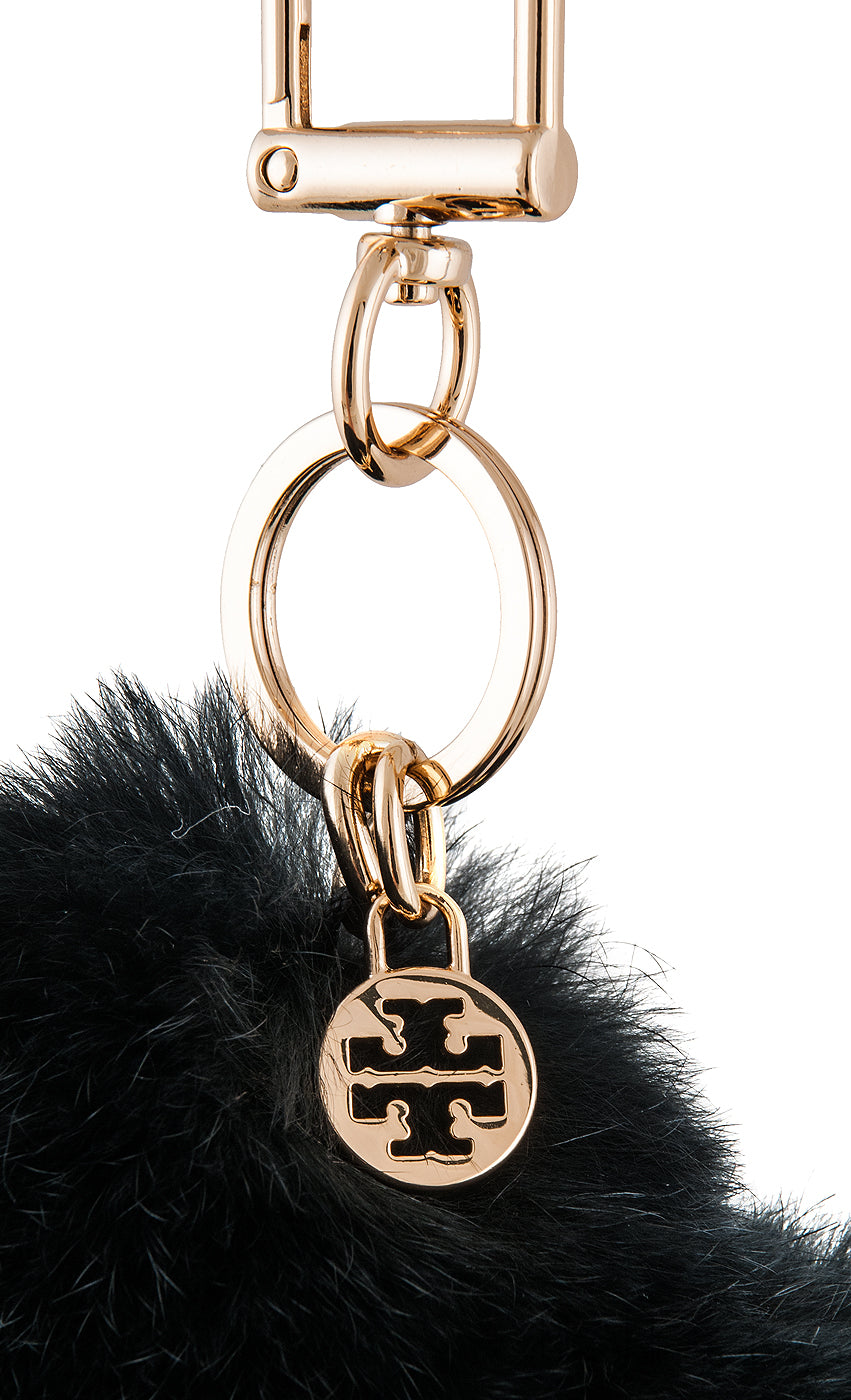 Black Fur Heart Keychain