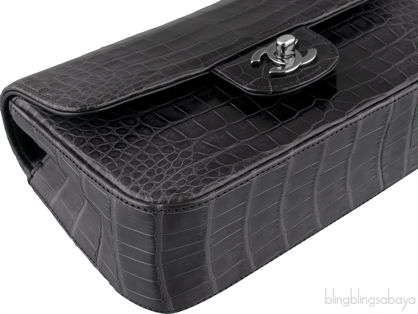 Dark Grey Crocodile Mini Bag