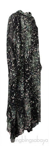 Dark Green Floral Printed Midi-Dress