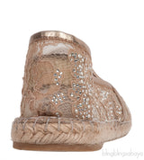 Lace Rhinestone Embellished Espadrille