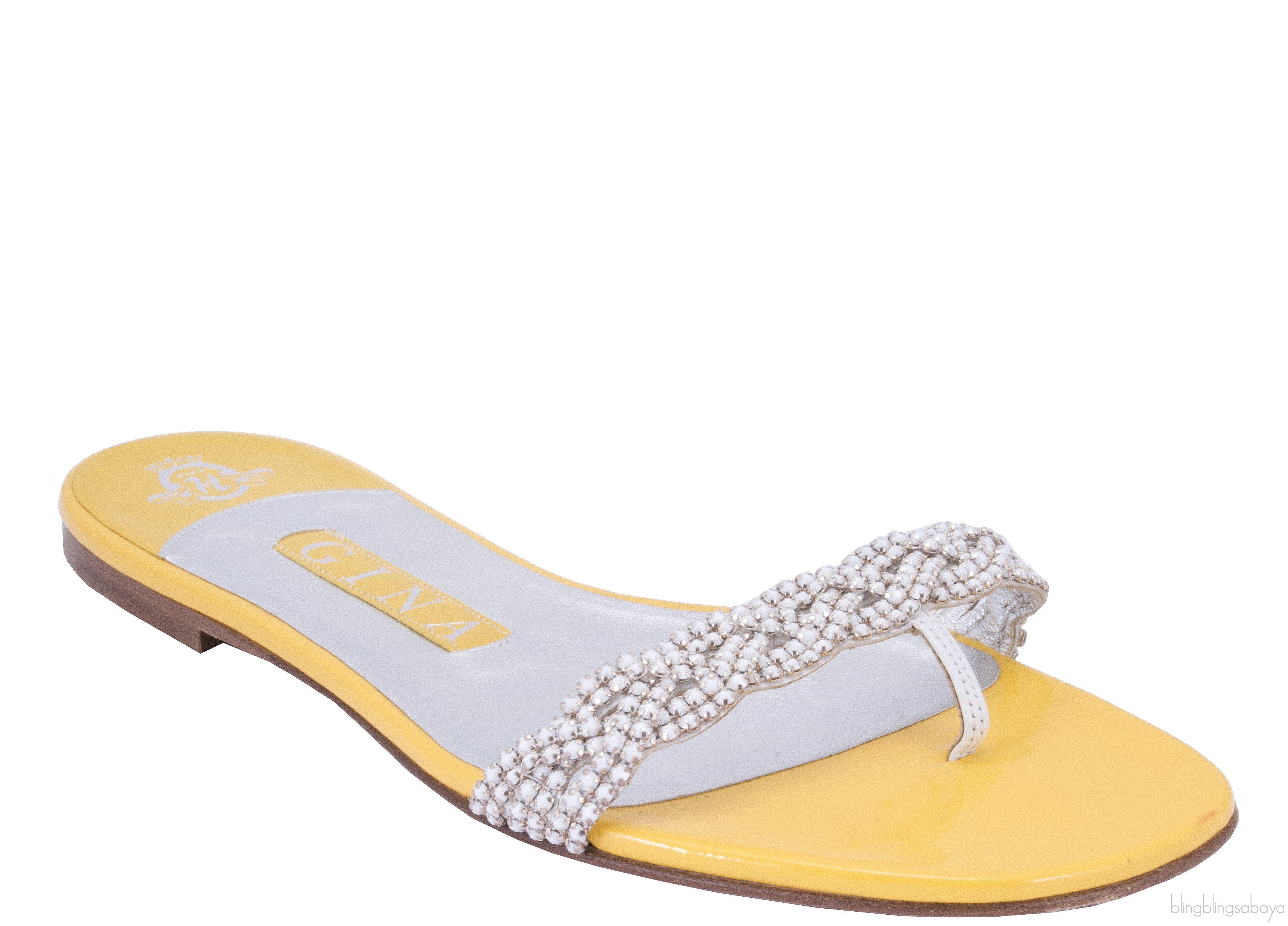 Yellow Crystal Slip-on Flat