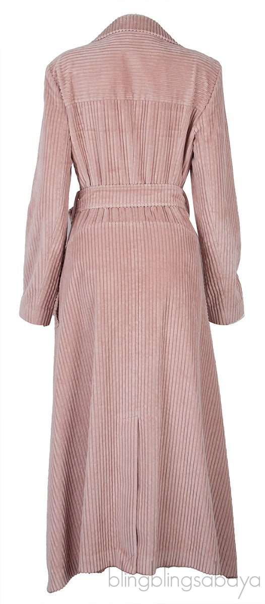 Dusty Pink Cotton Corduroy Coat