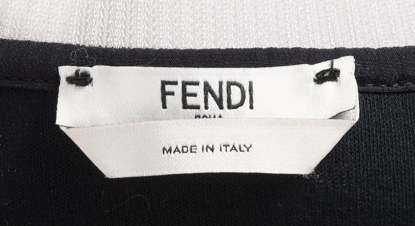 Cotton-Blend & Fur Black Sweatshirt