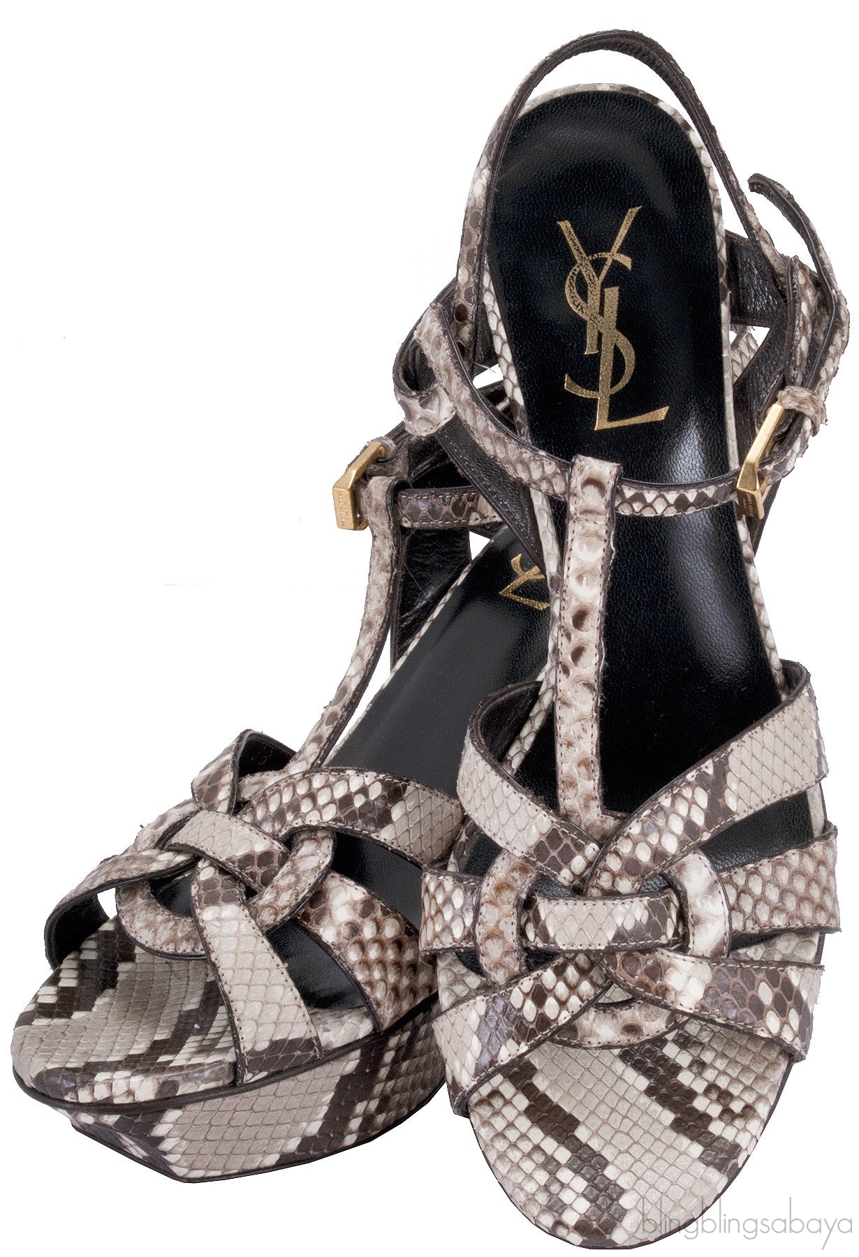 Tribute Python T-strap Sandals