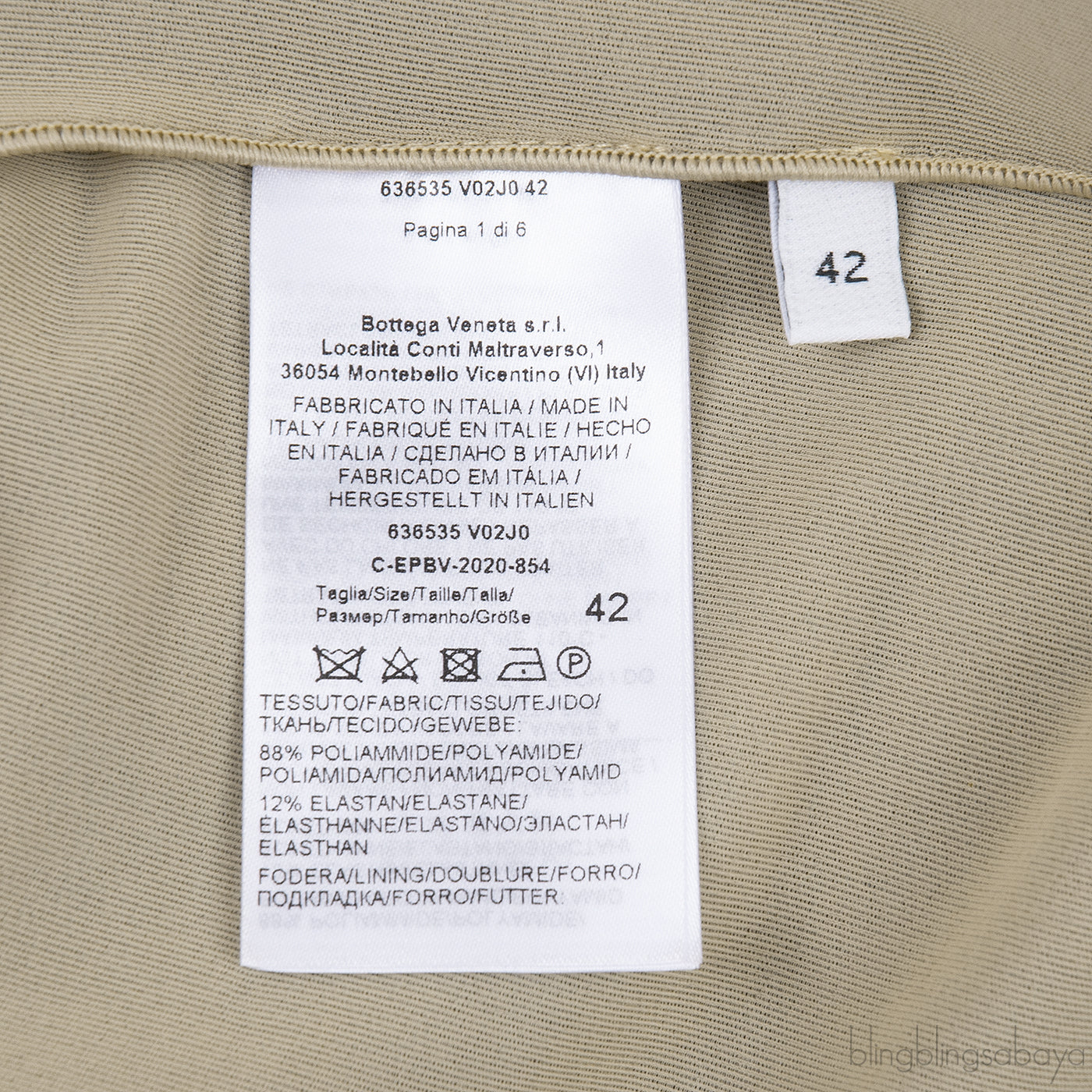 Bottega Veneta Olive Green V-neck Dress