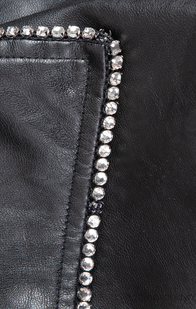 Black Crystal & Star Patch Emb Jacket