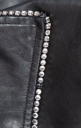 Black Crystal & Star Patch Emb Jacket