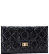 2.55 Trifold Long Black Wallet