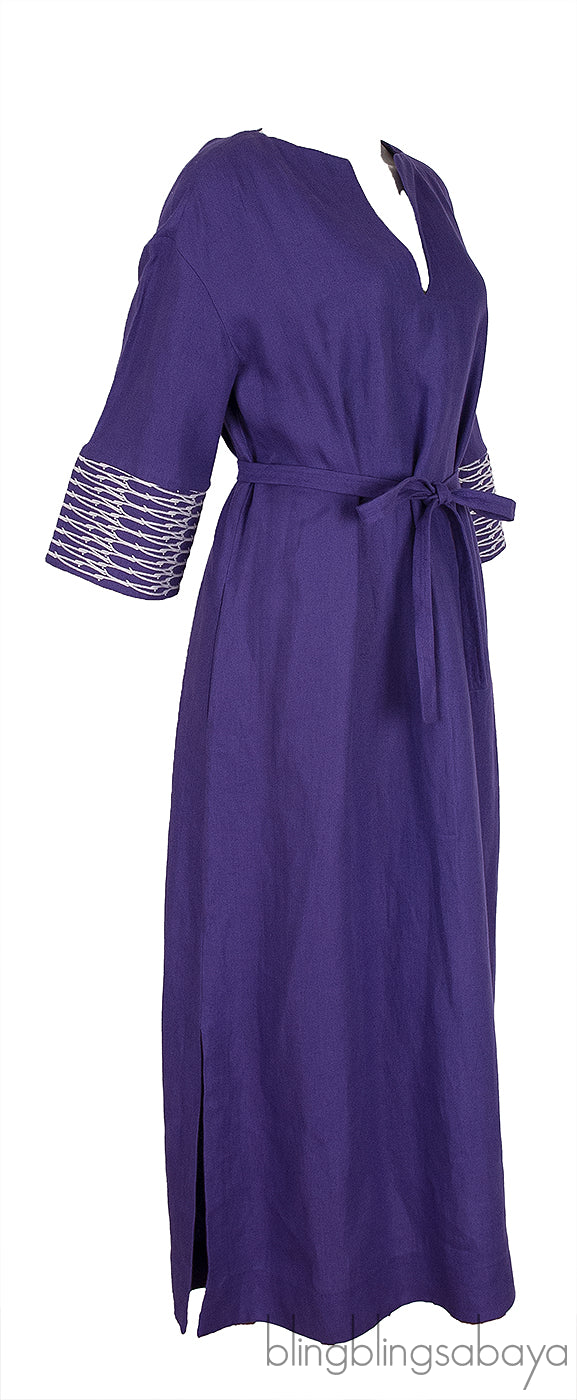 Leona Purple Linen Dress