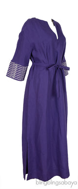 Leona Purple Linen Dress