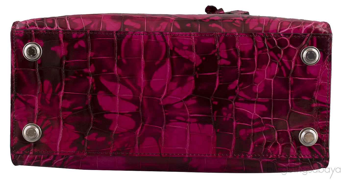 City Steamer Pink Crocodile Bag PM