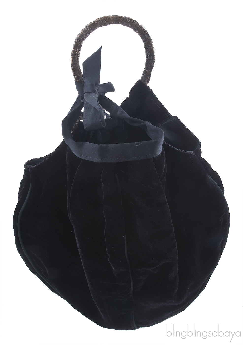 Black Velvet Handle Bag*