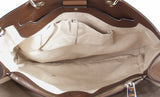 Brown Leather Bamboo Shopper Tote