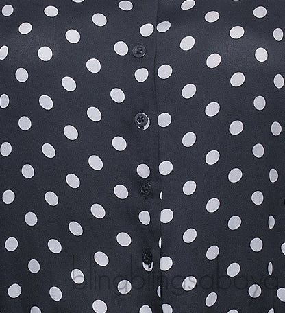 Polka Dot Peplum Blouse