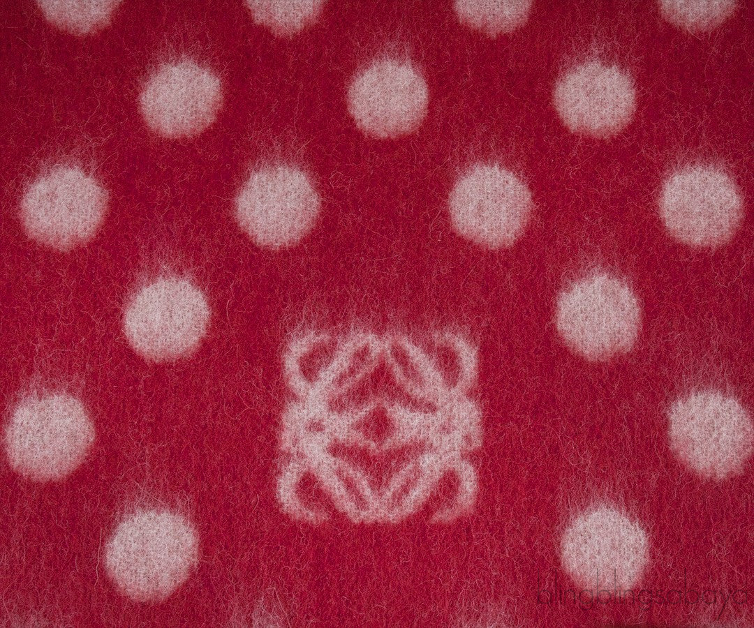 Polka Dot Anagram Red Scarf