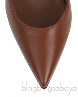 Christian Louboutin Brown Leather Slingback Heels