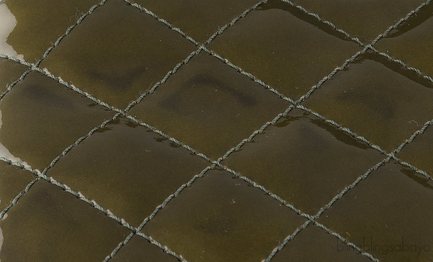 2.55 Olive Green Patent Quilted Flap XL