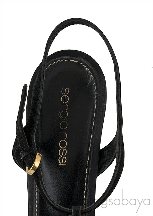 Black Crystal Slingback Sandals