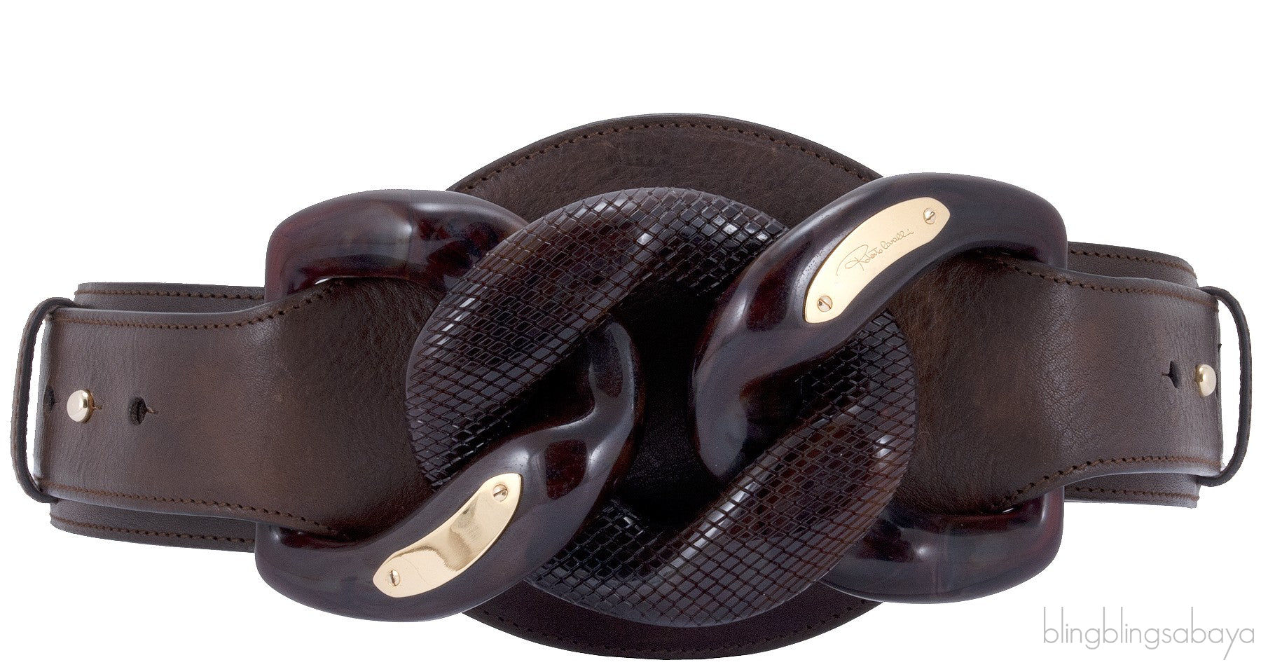 Brown Matte Lucite Chain Belt*