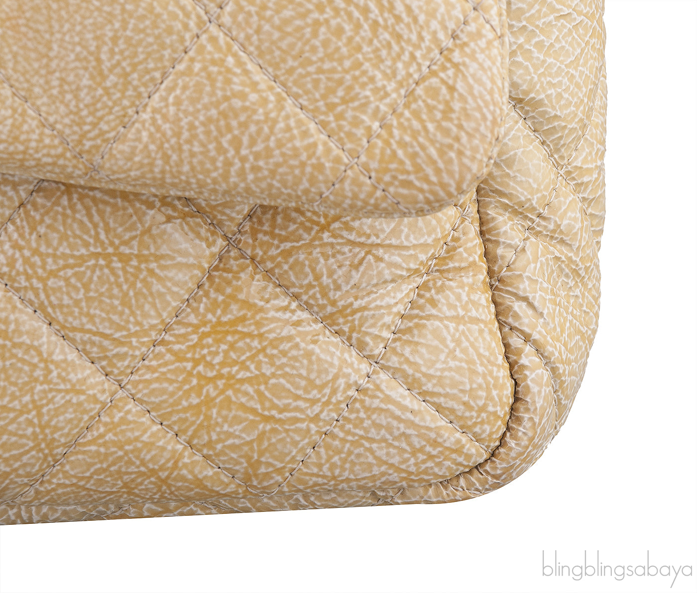 Crinkled Patent Quilted Flap Bag Jumbo