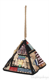 Lambskin/PVC/Glass Pyramid Bag