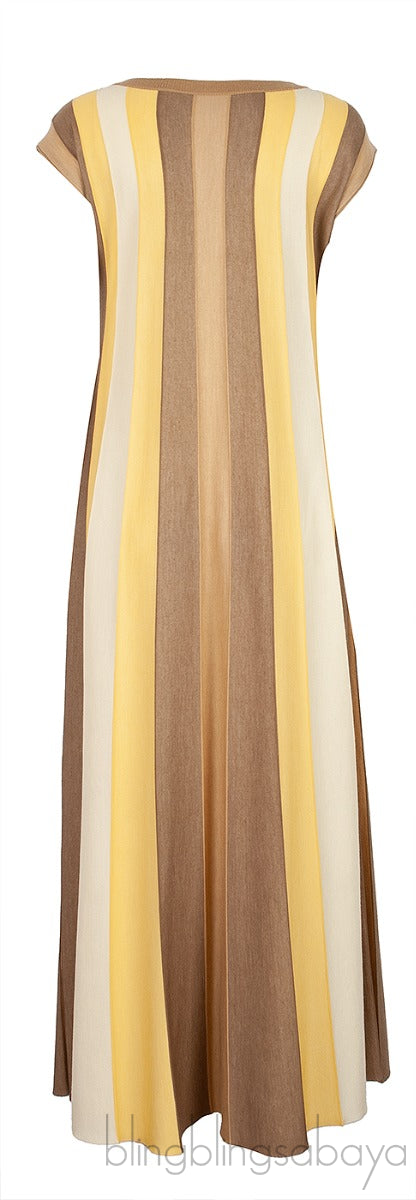 Edinburgh Striped Cashmere & Silk-blend Maxi Dress