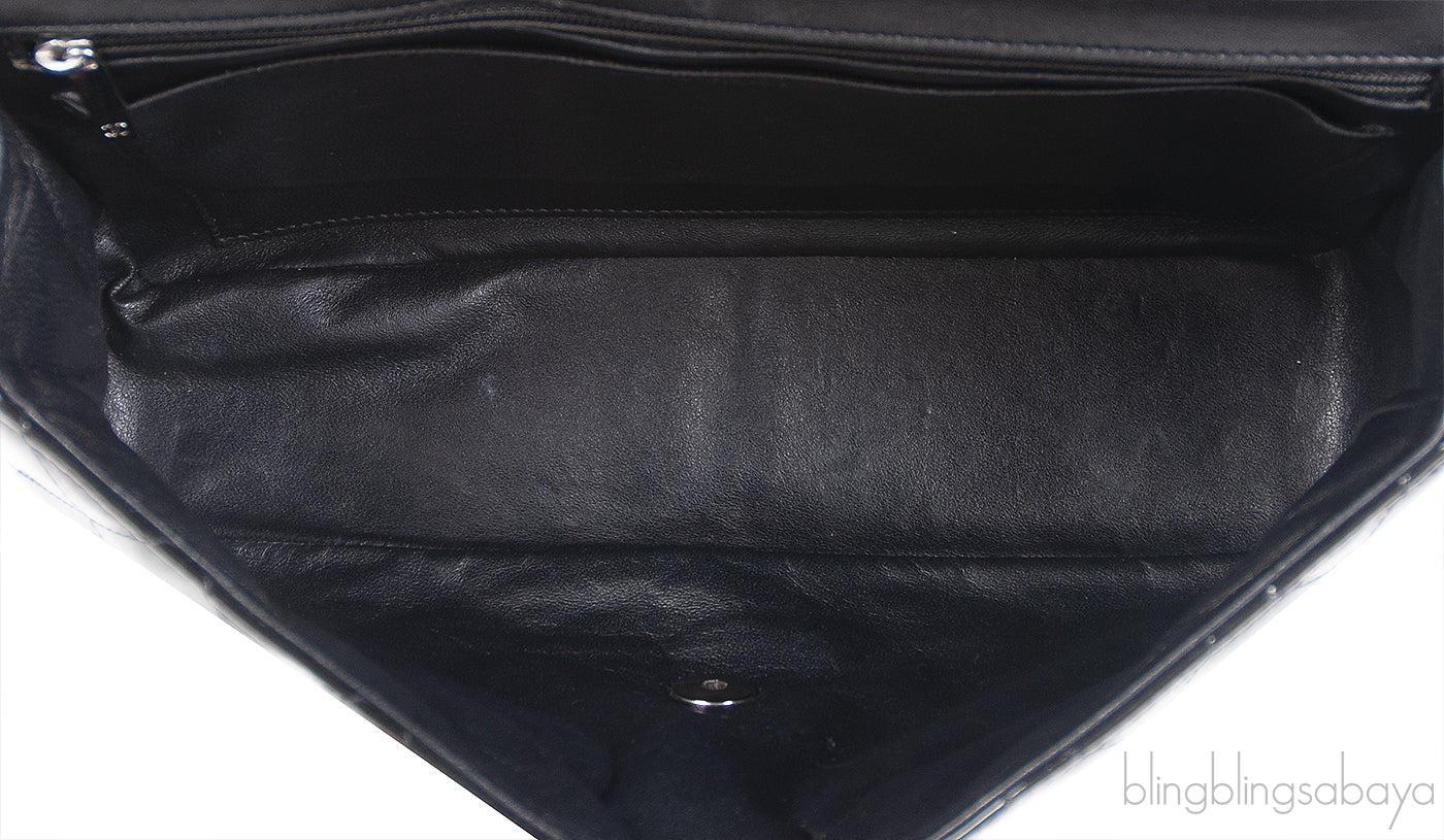 Classic Black Patent Jumbo Quilted Bag