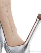 Cassia Silver Peep Slingback Pump