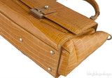 Camel Brown Crocodile Handbag