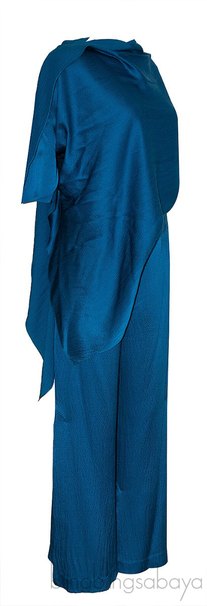 Blue Textured Top & Trouser
