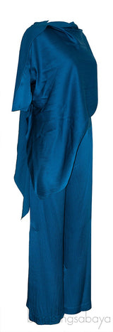 Blue Textured Top & Trouser