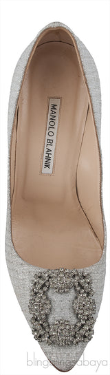 Hangisi Silver Glitter Heels