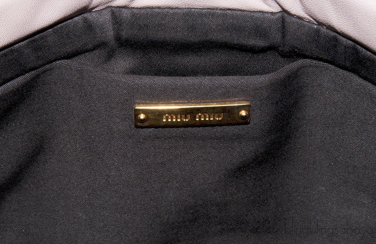 Nude Matelasse Leather Clutch