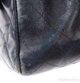 Black Quilted Vintage Jumbo Flap Bag GHW