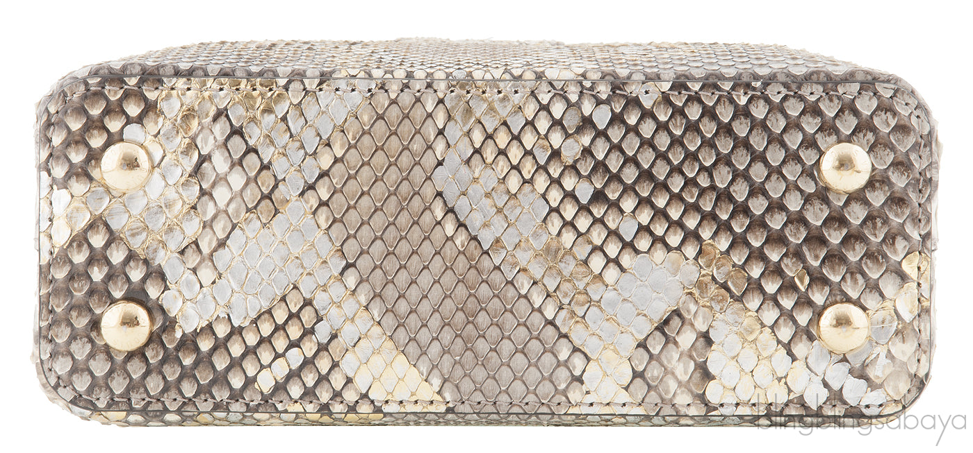 Capucines Gold Python Mini