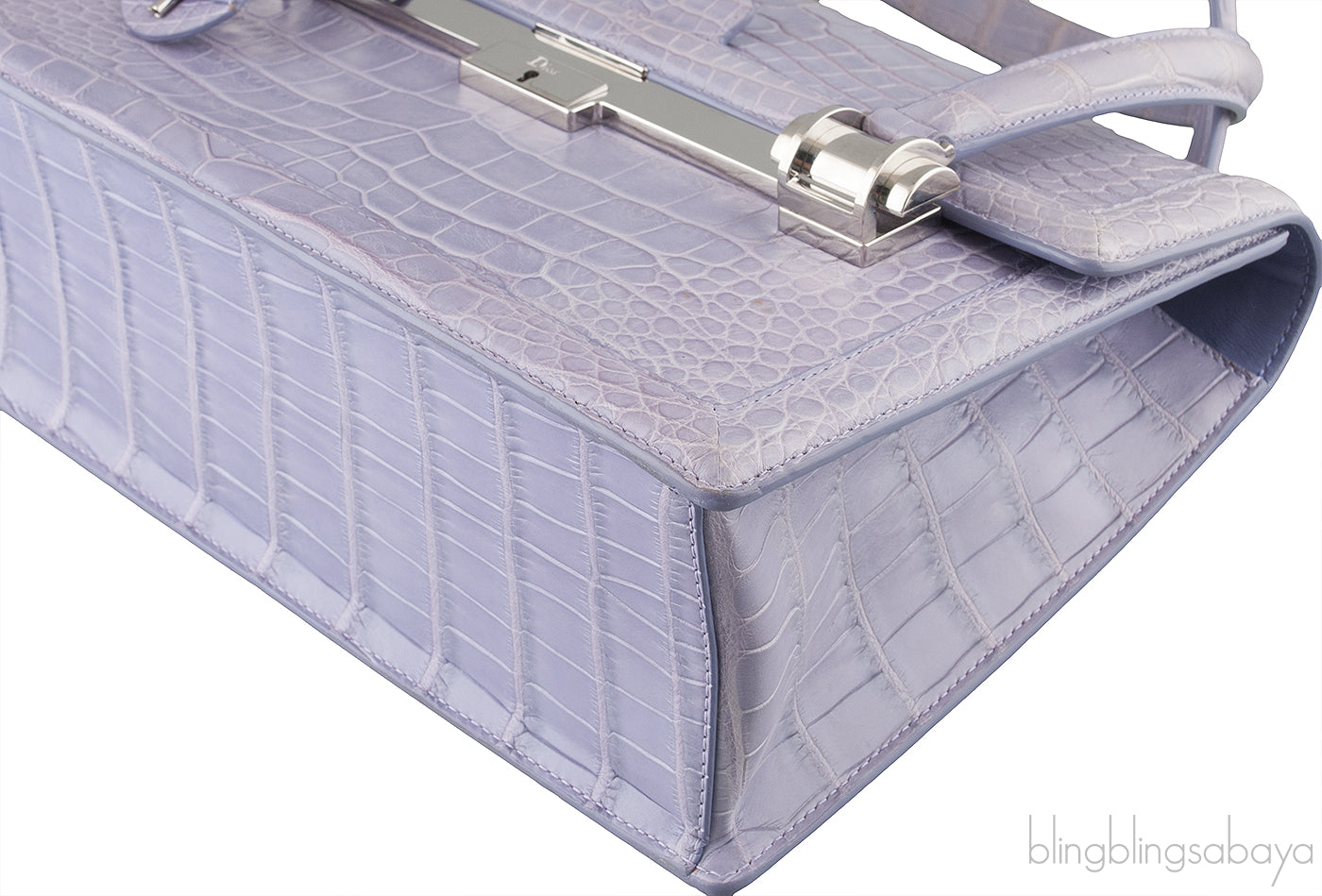 Christian Dior Mitzah Lilac  Crocodile Medium Tote