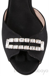 Crystal Peep Toe Slingback Heels