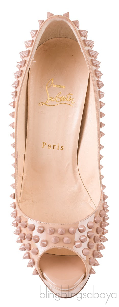 Lady Peep Toe Spikes Nude Heels