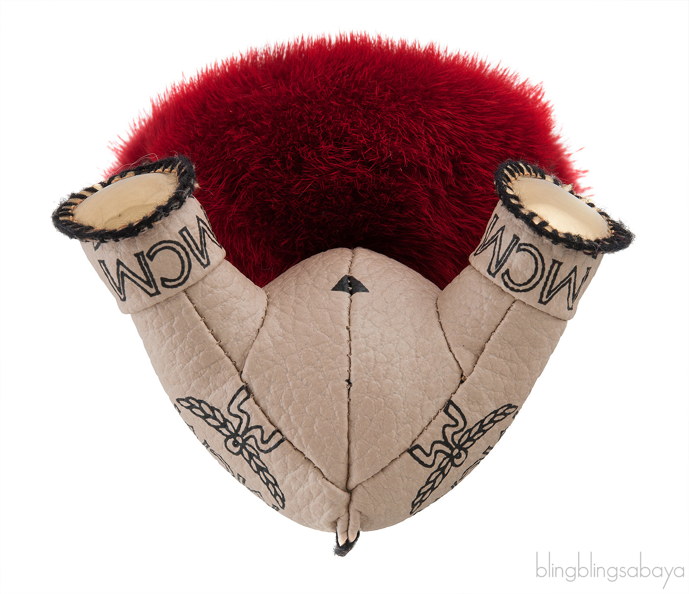 Printed Rabbit Heart Fur Charm