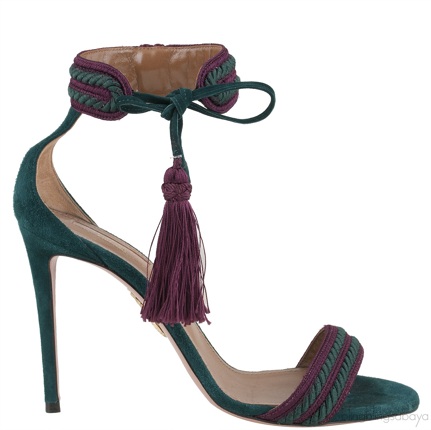 Bi-color Suede Fringed Tassel Sandals