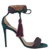 Bi-color Suede Fringed Tassel Sandals