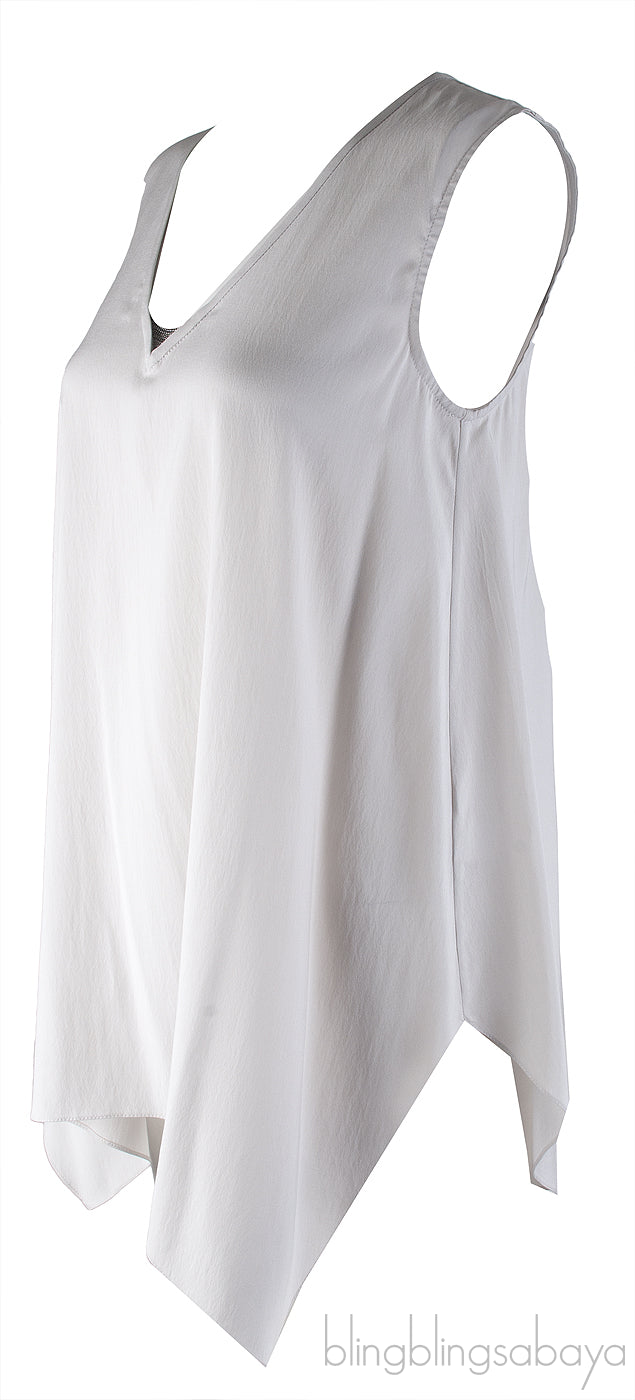 Grey Sleeveless Blouse